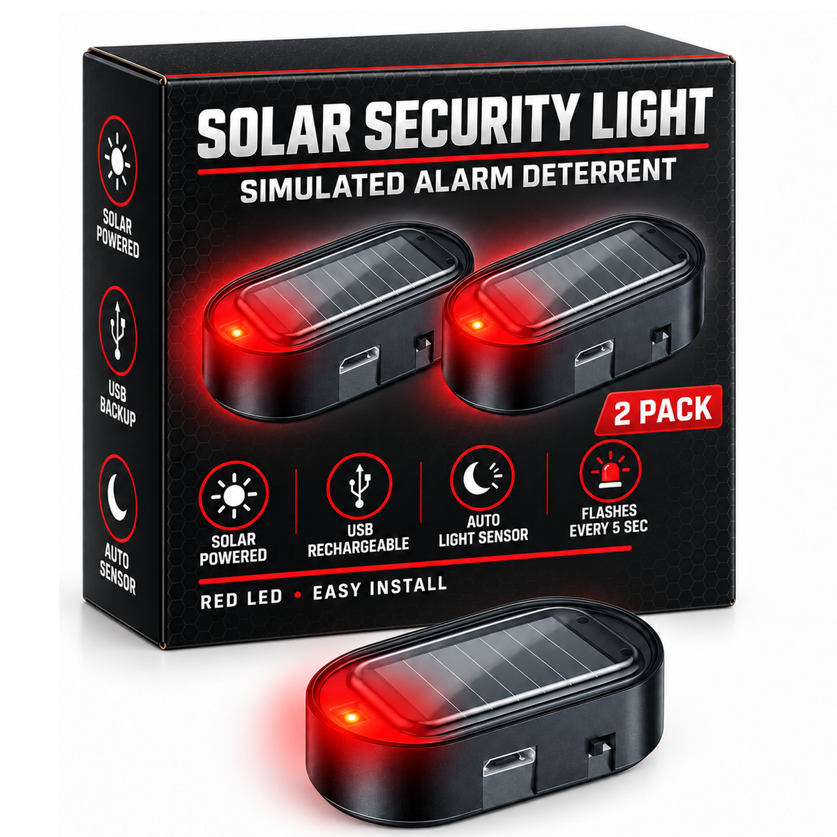 🔦 Solar Anti-Theft LED Flashing Lamp