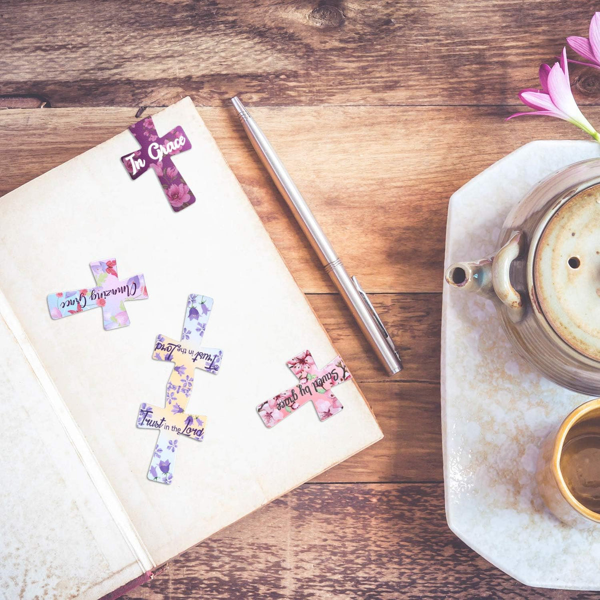 📖16 Pcs Magnetic Cross Bookmarks Gifts for Bible Study. Readers. Teachers. Students🌸✝️