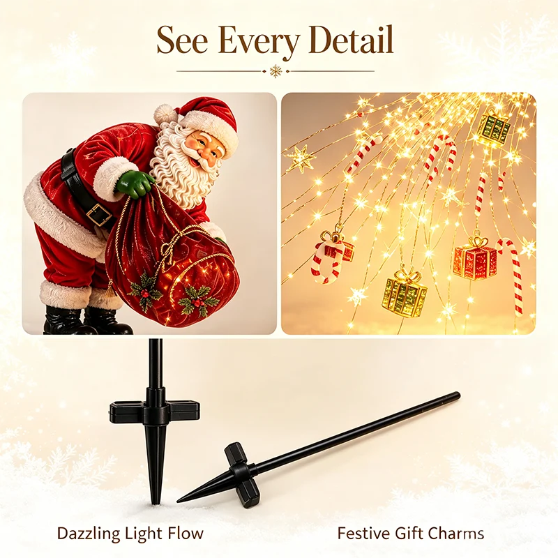 π
Santaβs Magic Pour β Flowing LED Christmas Garden Light π
