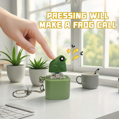 Frog Croaking Fidget Toy - Rechargeable Frog Croaking Keychain. Frog Croaking Stress Reliever with Colorful Lights. Fun & Portable Anxiety Relief Toy