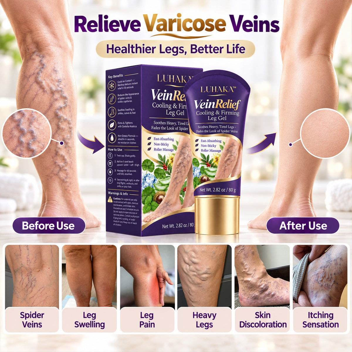 LUHAKA™ VeinRelief Cooling Herbal Leg Gel