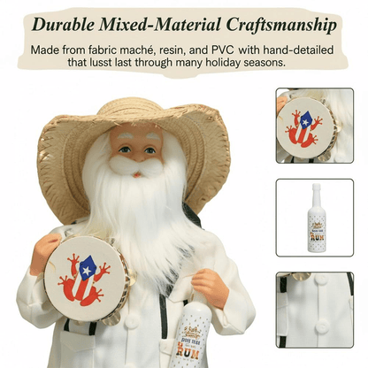 🎄🎅Puerto Rican Santa Claus – Coquito & Tambor Holiday Decor🎶