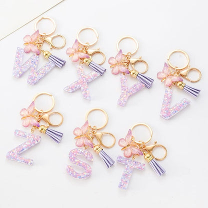 Cilifer®  Butterfly Letter Keychain Tassel Design Vibrant Durable Lightweight Gift