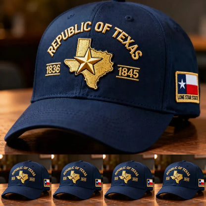 Republic of Texas Embroidered Hat – 1836–1845 Lone Star State Heritage Cap