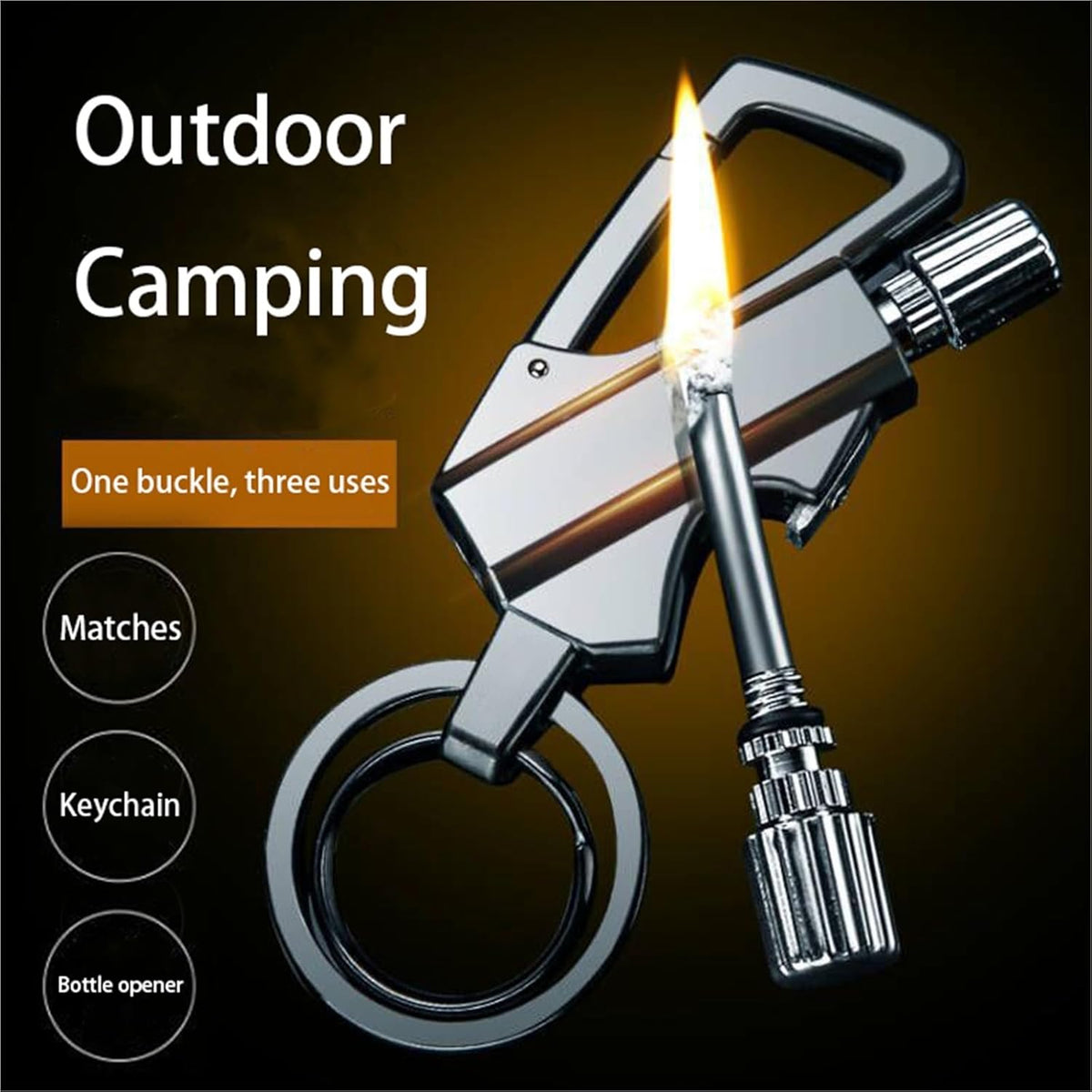 🏆Flash Sale⚡ 50K+ SOLD! Almost Gone-💥Permanent Match Infinity Lighter with Multitool Keychain Bottle Opener