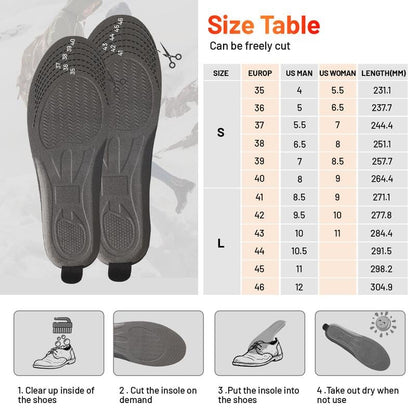 Heated Insoles for Women Men with Remote Control 3 Heat Settings