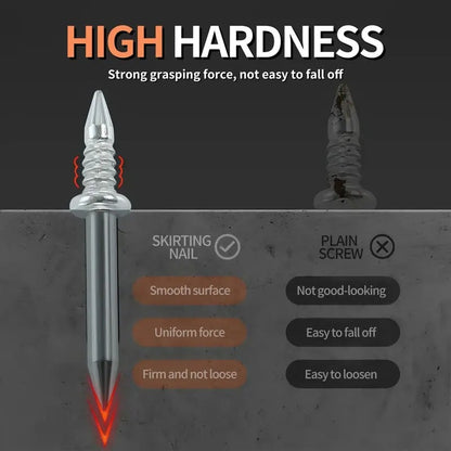 ✨Double-Head Skirting Thread Seamless Nail. Skirting Line Without Marks Nail. Invisible Security Screws Equipped with Nail Specific Sleeve Tool