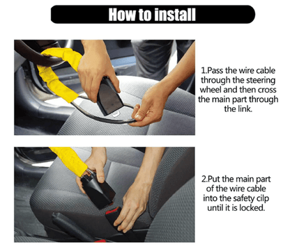 🏆 50K+ SOLD! – Almost Gone💥🚗Car Steering Wheel Lock Seat Belt Lock Anti-Theft Device