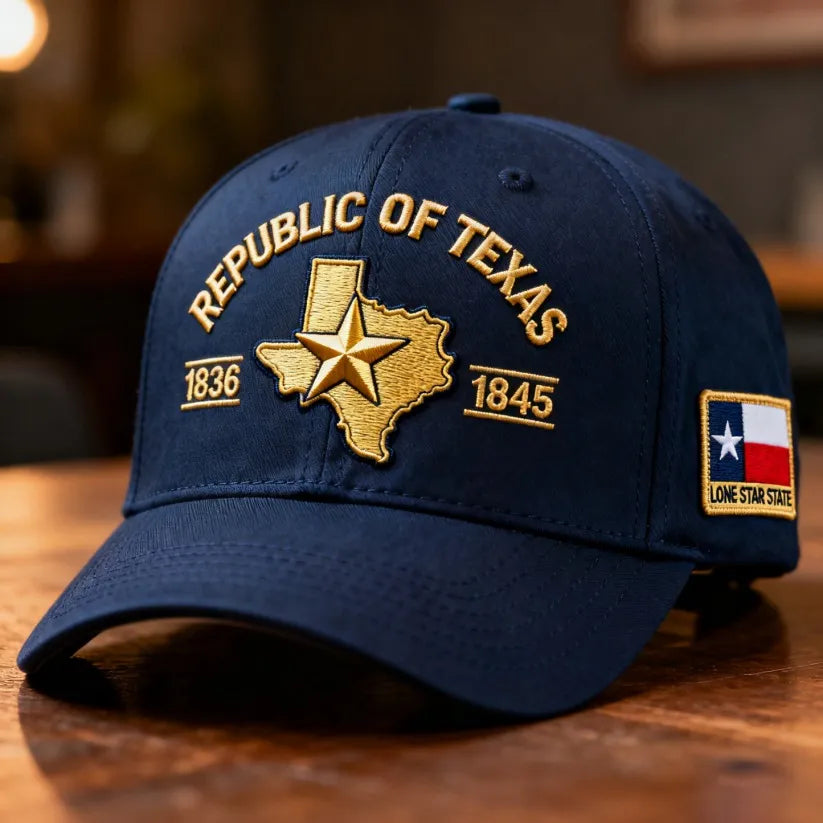 Republic of Texas Embroidered Hat – 1836–1845 Lone Star State Heritage Cap