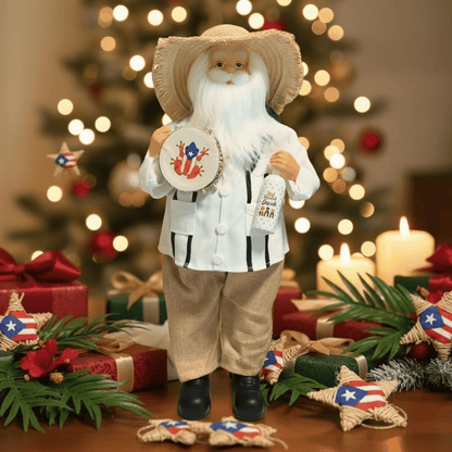 🎄🎅Puerto Rican Santa Claus – Coquito & Tambor Holiday Decor🎶