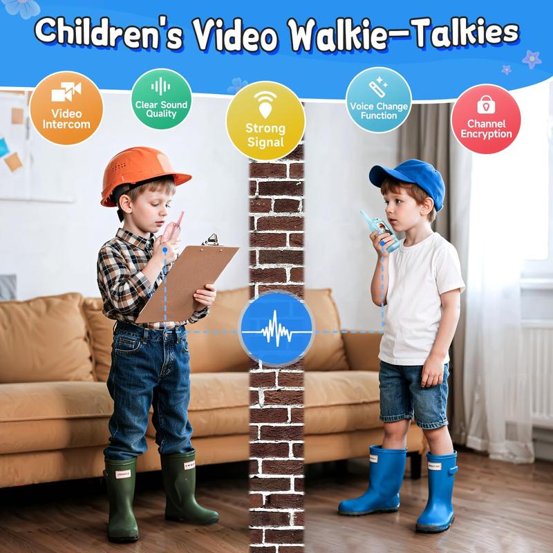 Kids Walkie Talkies w/ Camera (2-Pack) 📱🎮 – Long Range & Fun Audio 🌈 – For Ages 3-12 🎁