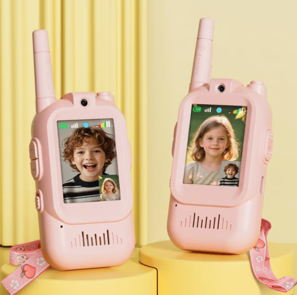 Kids Walkie Talkies w/ Camera (2-Pack) 📱🎮 – Long Range & Fun Audio 🌈 – For Ages 3-12 🎁