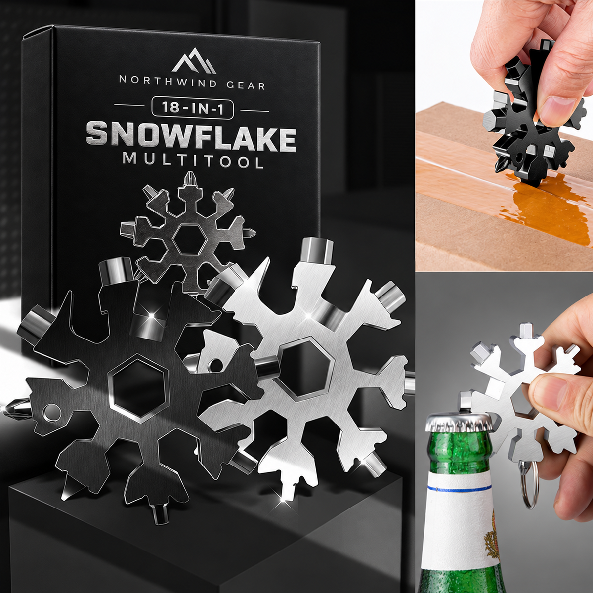 Viral 18‑in‑1 Snowflake Multi‑tool Stainless Steel Portable Wrench ❄️