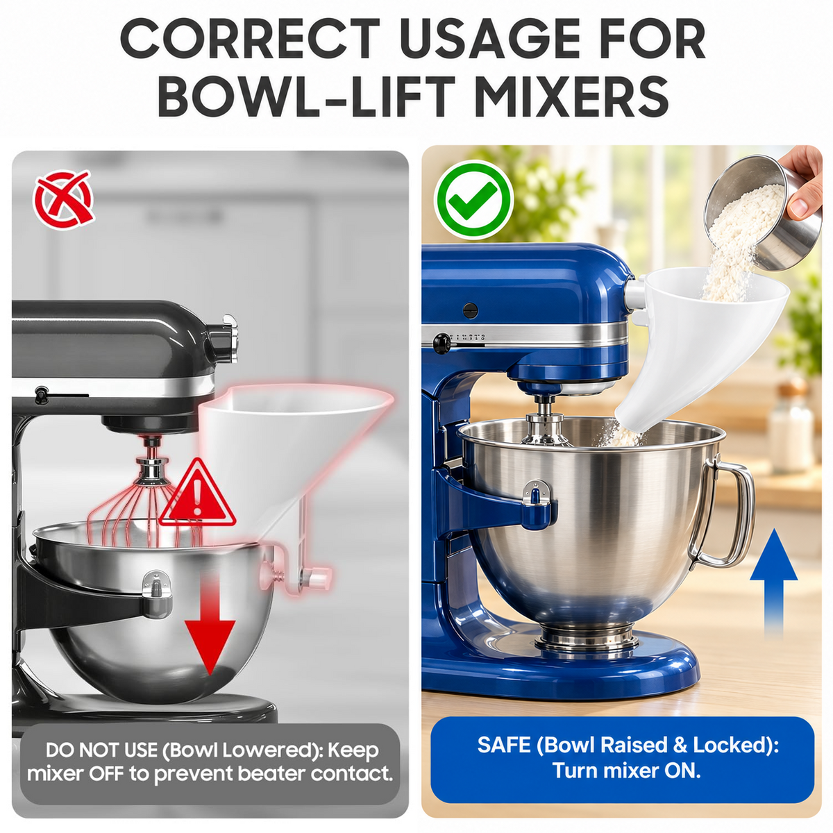 ❤LAST DAY 50% OFF - ✨Flour Funnel for Kitchen Aid Stand Mixer