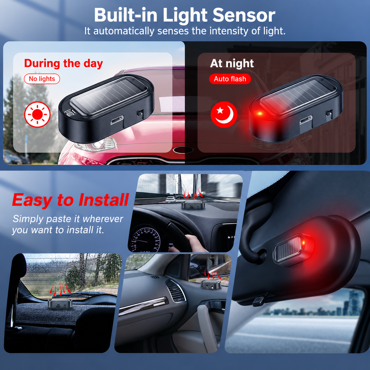🔦 Solar Anti-Theft LED Flashing Lamp