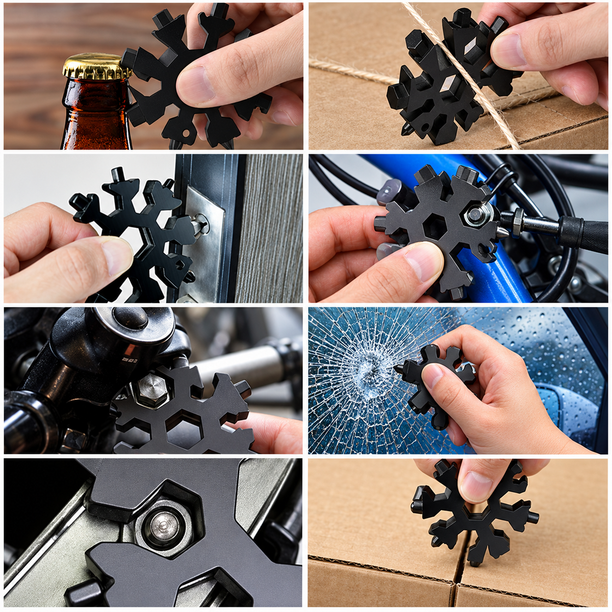 Viral 18‑in‑1 Snowflake Multi‑tool Stainless Steel Portable Wrench ❄️
