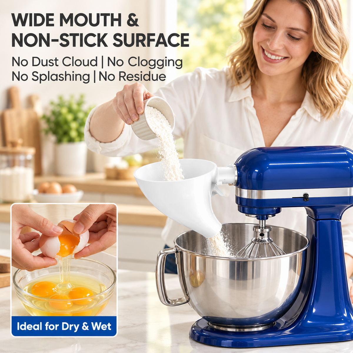 ❤LAST DAY 50% OFF - ✨Flour Funnel for Kitchen Aid Stand Mixer