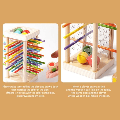 🔥Wooden Stick Game. Colorful Educational Toy for Cognitive Development & Focus Training. Includes Mixed Colors Sticks and one-level Puzzle