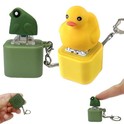 Frog Croaking Fidget Toy - Rechargeable Frog Croaking Keychain. Frog Croaking Stress Reliever with Colorful Lights. Fun & Portable Anxiety Relief Toy