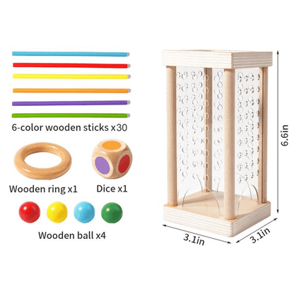 🔥Wooden Stick Game. Colorful Educational Toy for Cognitive Development & Focus Training. Includes Mixed Colors Sticks and one-level Puzzle