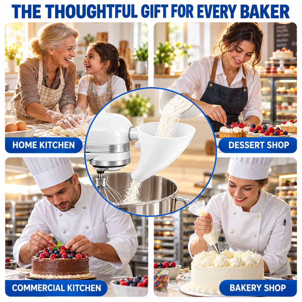 ❤LAST DAY 50% OFF - ✨Flour Funnel for Kitchen Aid Stand Mixer