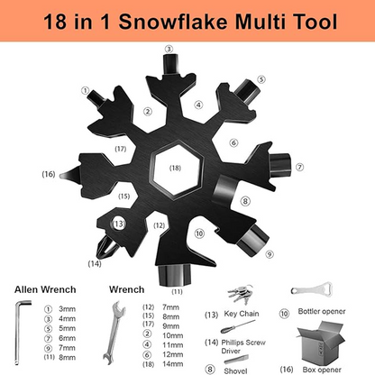 Viral 18‑in‑1 Snowflake Multi‑tool Stainless Steel Portable Wrench ❄️