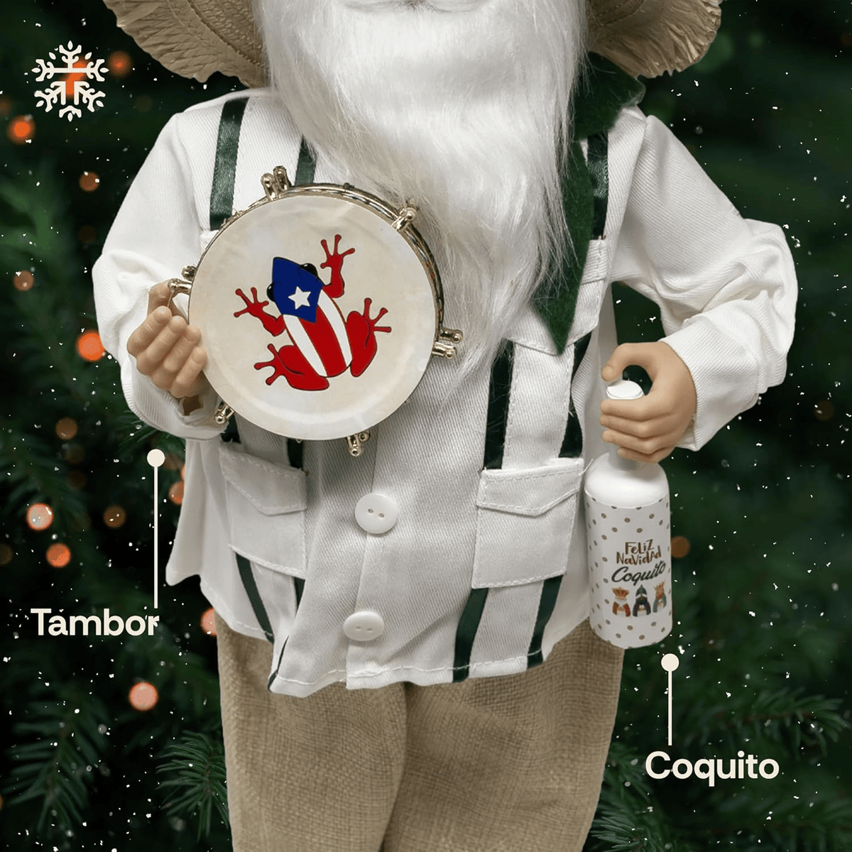 🎄🎅Puerto Rican Santa Claus – Coquito & Tambor Holiday Decor🎶