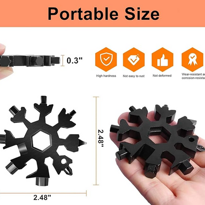 Viral 18‑in‑1 Snowflake Multi‑tool Stainless Steel Portable Wrench ❄️