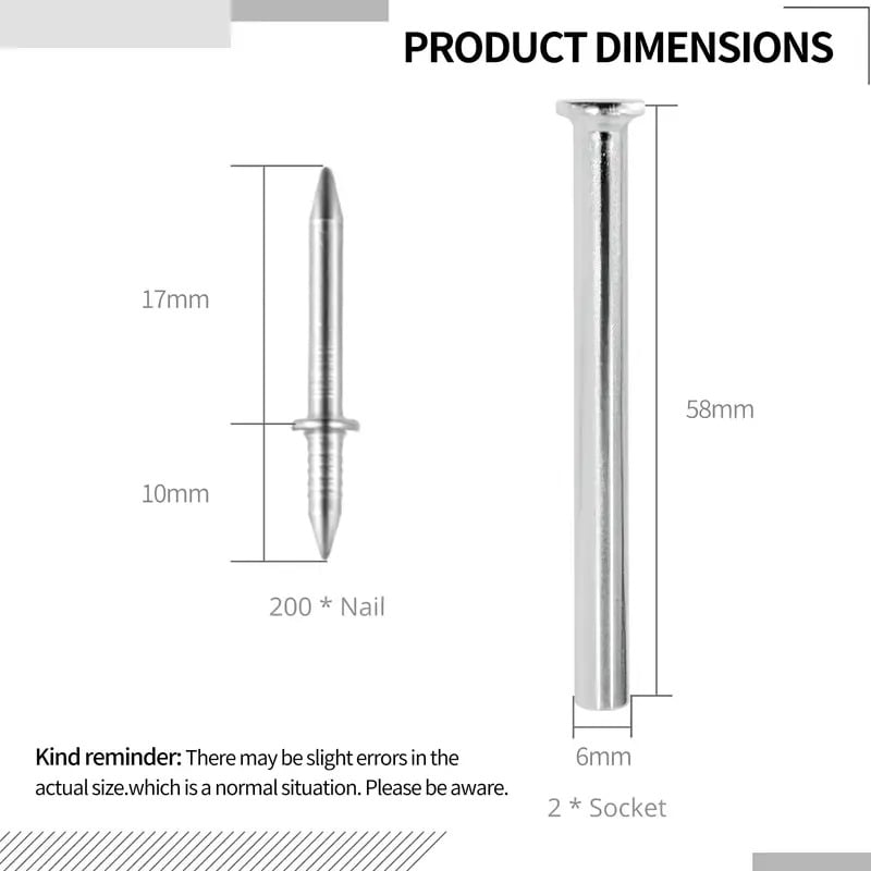 ✨Double-Head Skirting Thread Seamless Nail. Skirting Line Without Marks Nail. Invisible Security Screws Equipped with Nail Specific Sleeve Tool