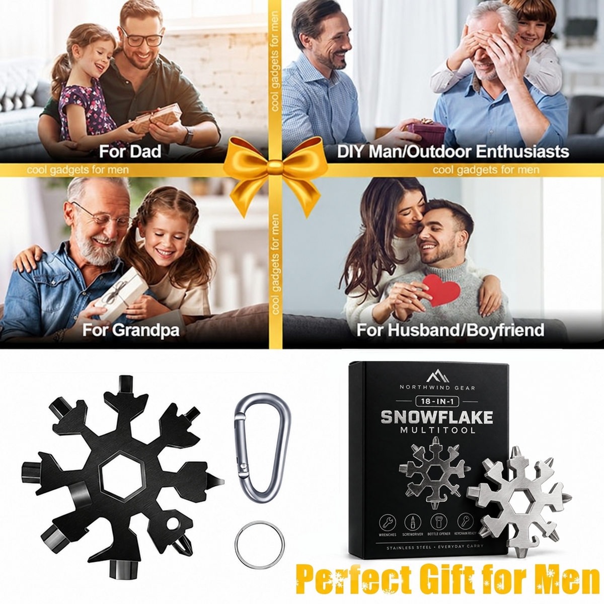 Viral 18‑in‑1 Snowflake Multi‑tool Stainless Steel Portable Wrench ❄️