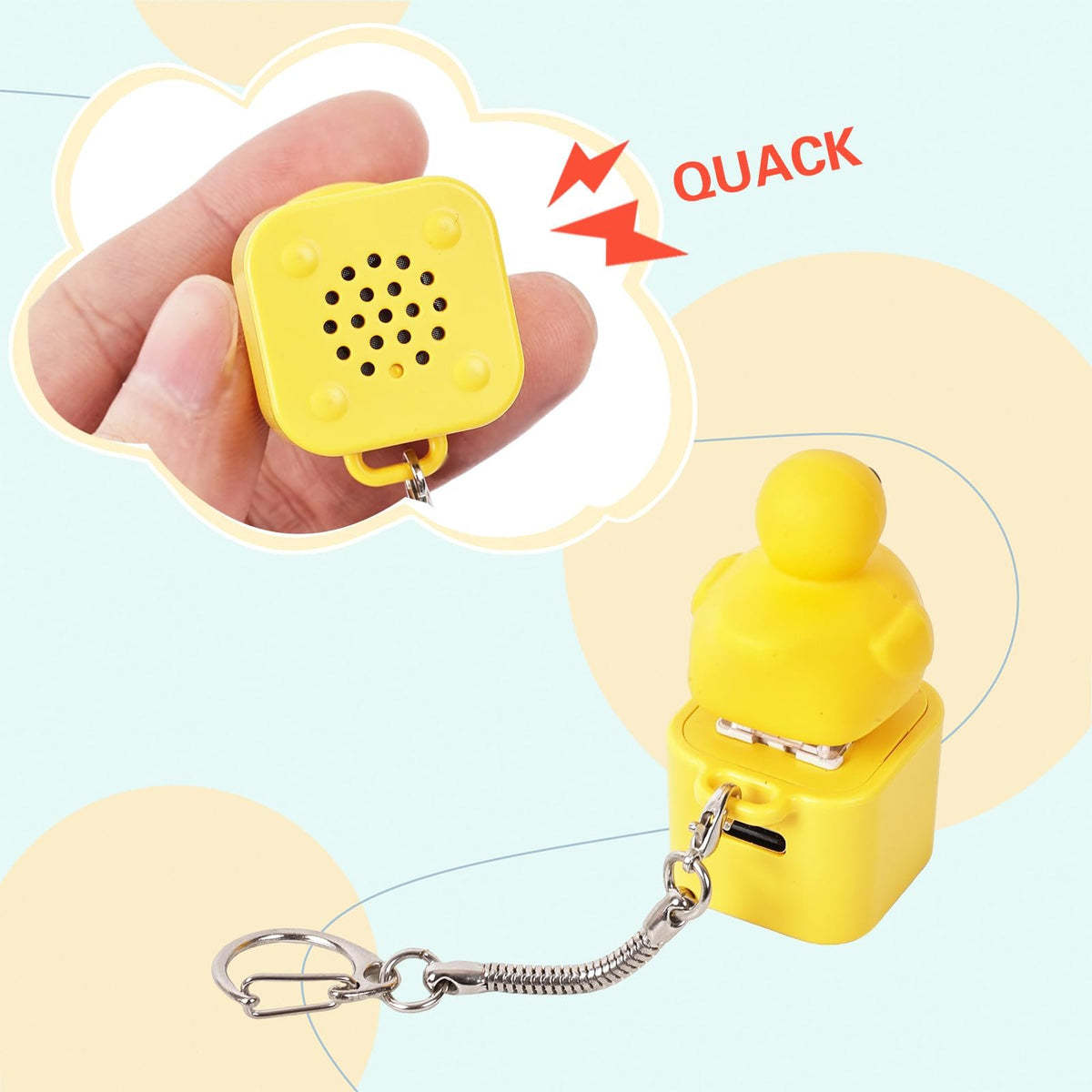 Frog Croaking Fidget Toy - Rechargeable Frog Croaking Keychain. Frog Croaking Stress Reliever with Colorful Lights. Fun & Portable Anxiety Relief Toy