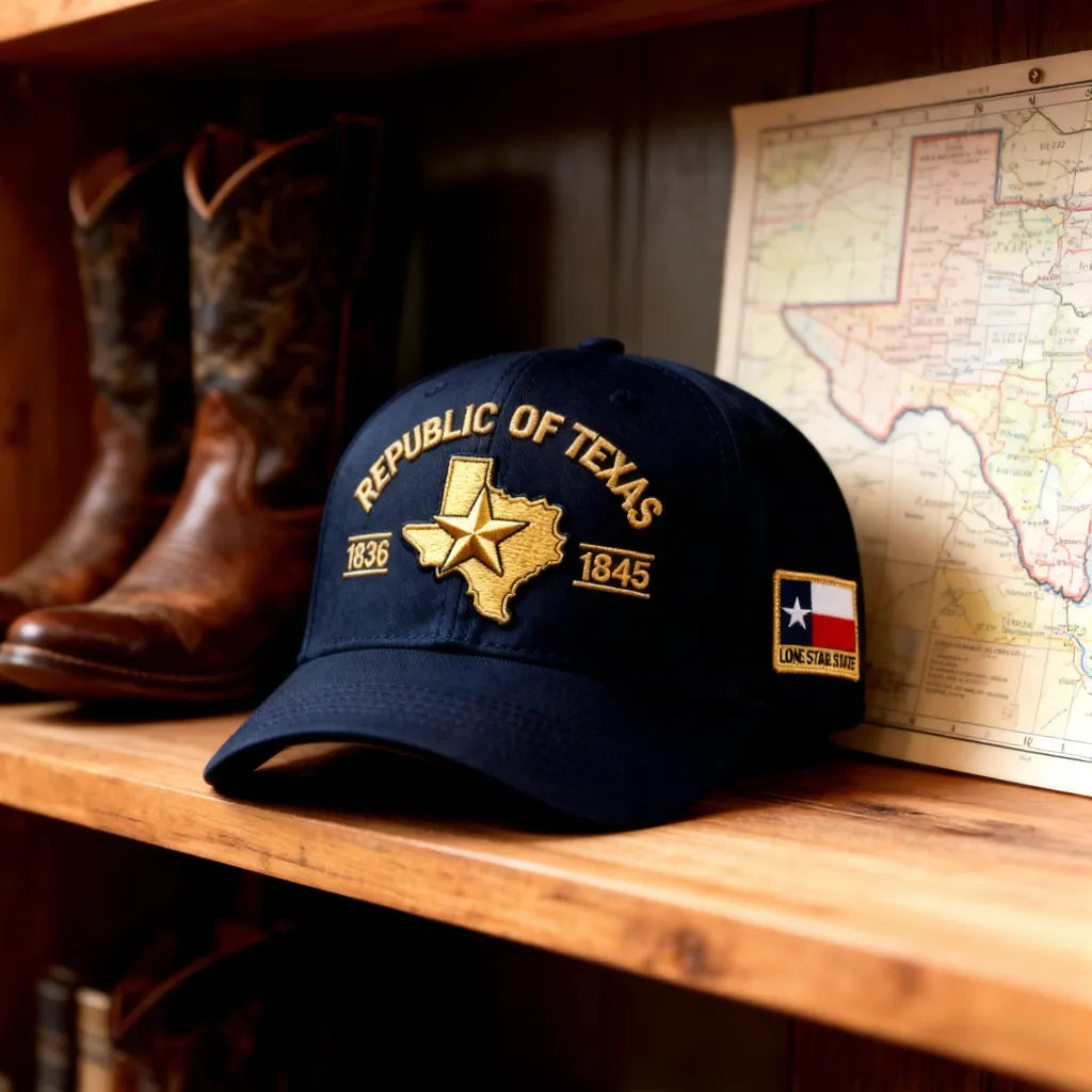 Republic of Texas Embroidered Hat – 1836–1845 Lone Star State Heritage Cap