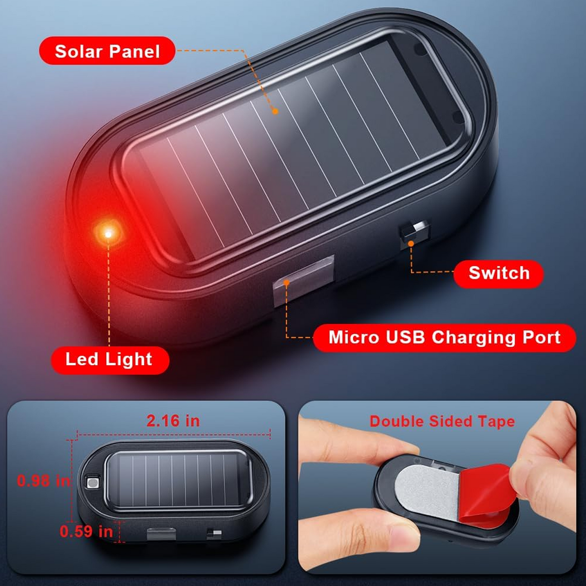 🔦 Solar Anti-Theft LED Flashing Lamp