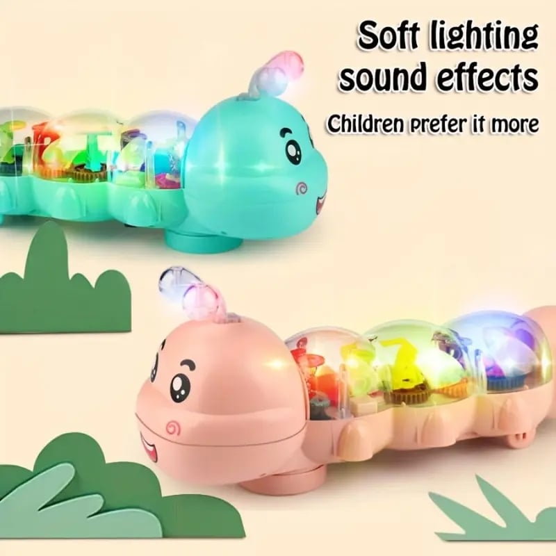 Crawling Toy. Caterpillar Design Tummy Time Toy with Light & Music Musical Light Up