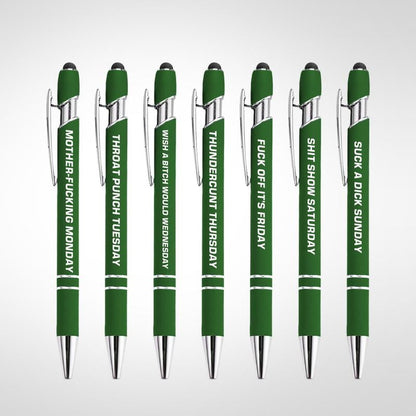 🔥Last Day Promotion 49% OFF💝Funny Stress-Relief Daily Quotes Metal Ballpoint Pen Set (7 Pcs) | 🎁Office Christmas Gift Exchange