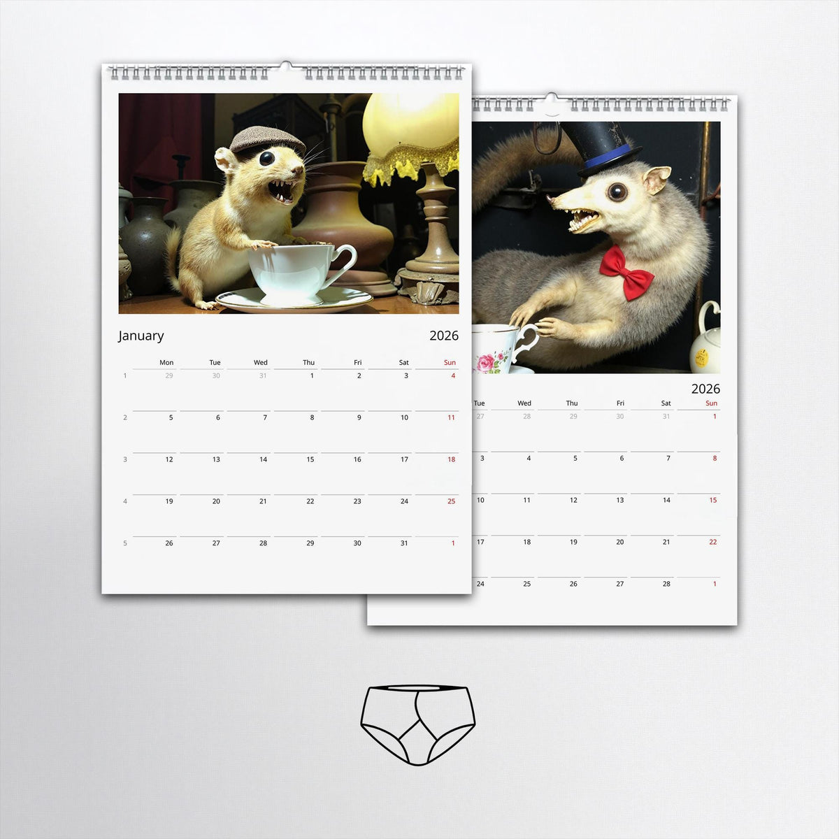 2026 Bad Taxidermy Wall Calendar – Weird. Gross & Hilariously Awful Taxidermy