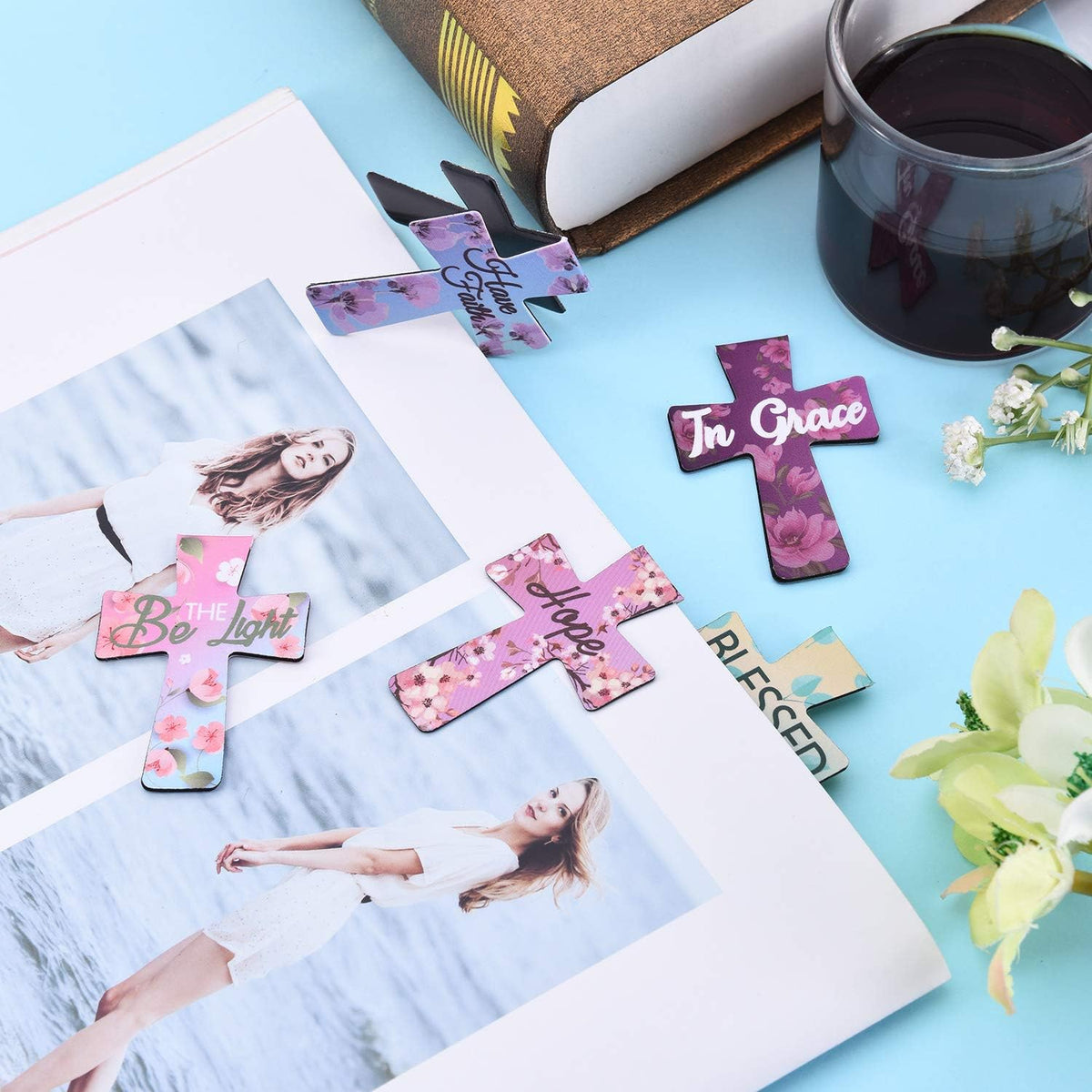 📖16 Pcs Magnetic Cross Bookmarks Gifts for Bible Study. Readers. Teachers. Students🌸✝️