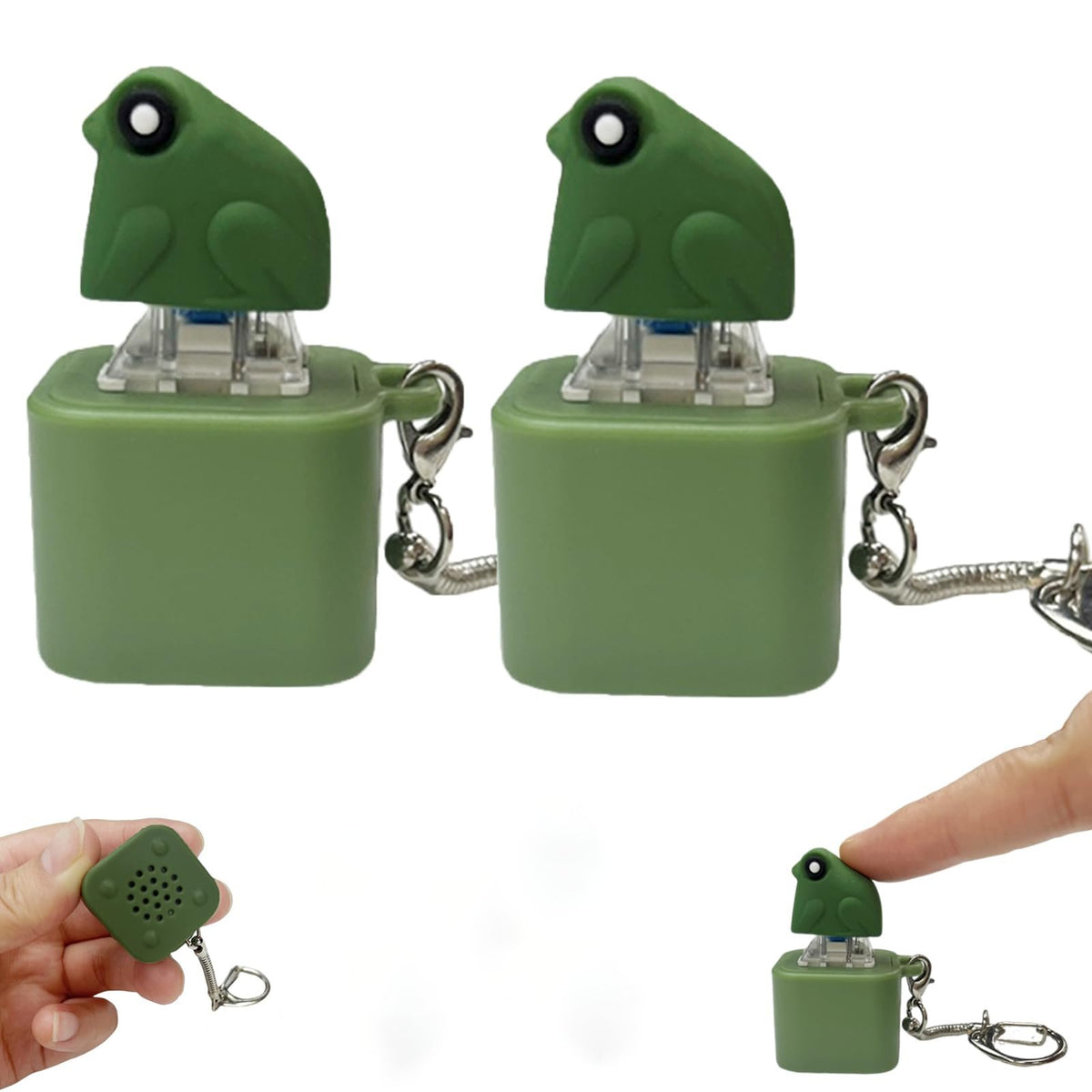 Frog Croaking Fidget Toy - Rechargeable Frog Croaking Keychain. Frog Croaking Stress Reliever with Colorful Lights. Fun & Portable Anxiety Relief Toy