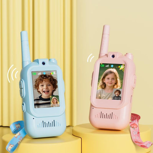 Kids Walkie Talkies w/ Camera (2-Pack) 📱🎮 – Long Range & Fun Audio 🌈 – For Ages 3-12 🎁