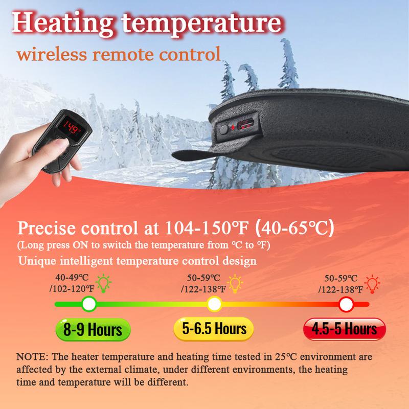 Heated Insoles for Women Men with Remote Control 3 Heat Settings