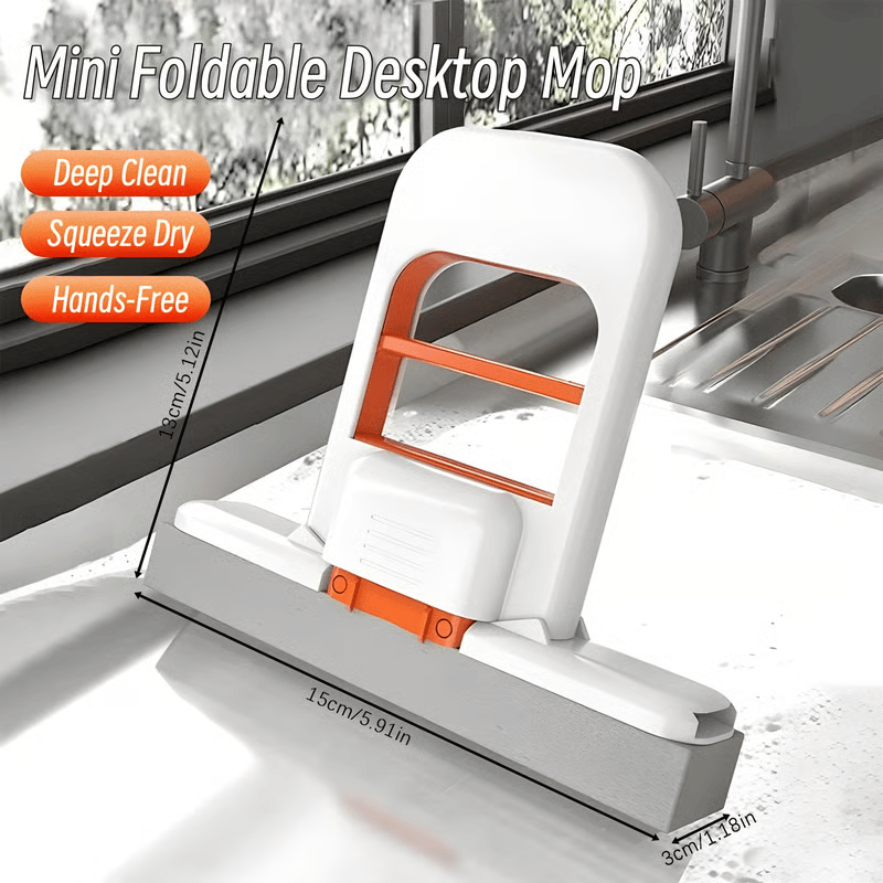 🧼🫧Mini Foldable Desktop Mop –  Mop for Wet & Dry