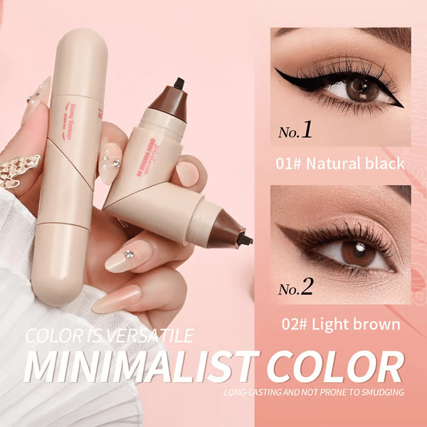🍂 💰Rotating waterproof winged eyeliner stamp pen-Quick dry smudge proof liquid liner long lasting lazy makeup-tool