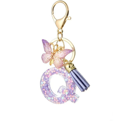 Cilifer®  Butterfly Letter Keychain Tassel Design Vibrant Durable Lightweight Gift