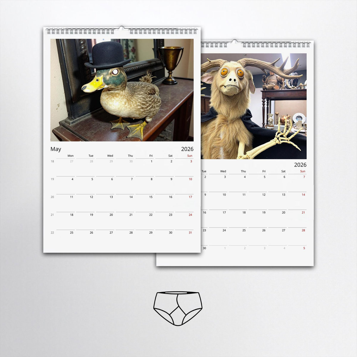 2026 Bad Taxidermy Wall Calendar – Weird. Gross & Hilariously Awful Taxidermy