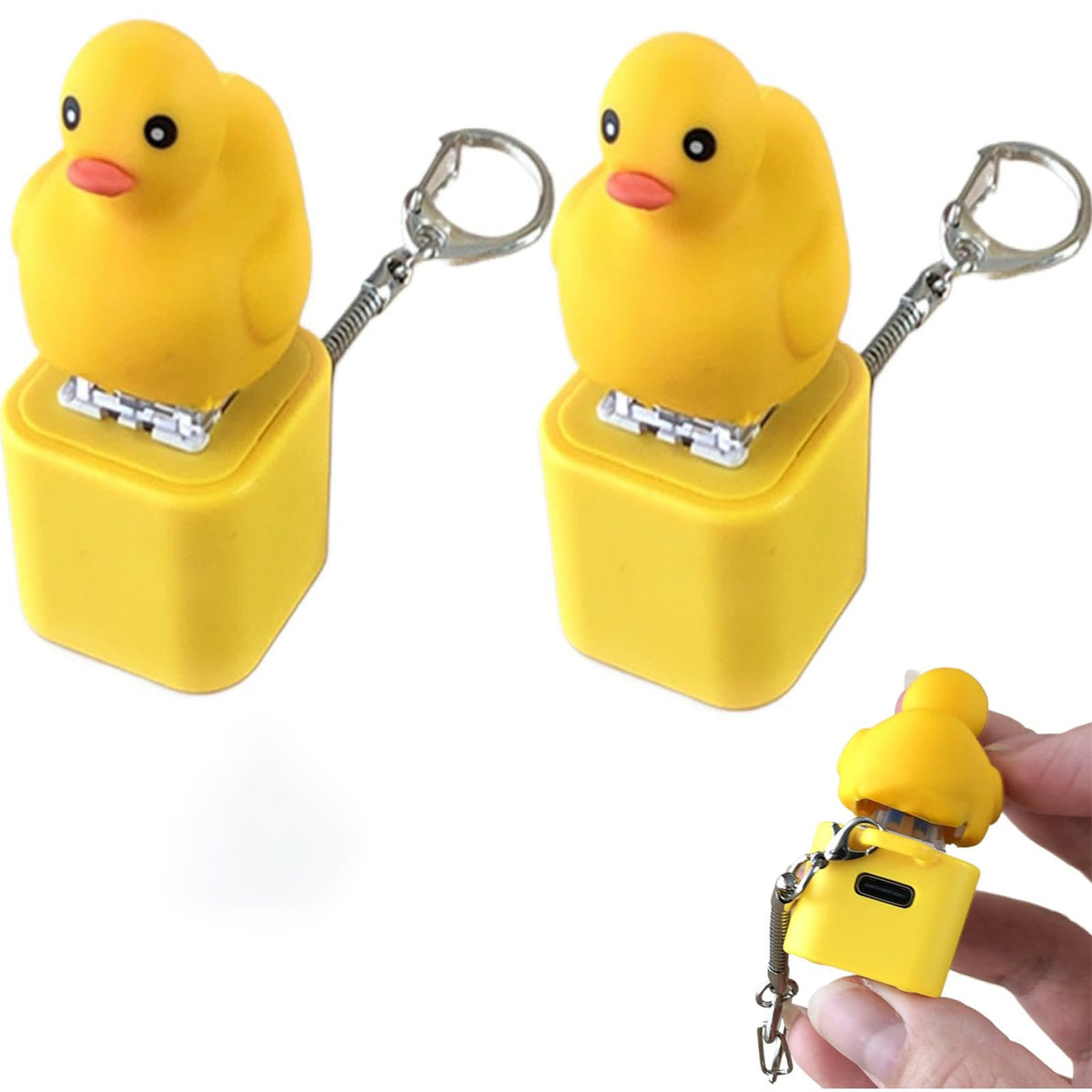 Frog Croaking Fidget Toy - Rechargeable Frog Croaking Keychain. Frog Croaking Stress Reliever with Colorful Lights. Fun & Portable Anxiety Relief Toy