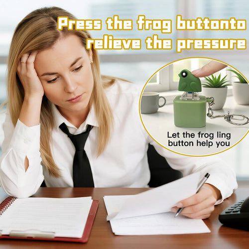 Frog Croaking Fidget Toy - Rechargeable Frog Croaking Keychain. Frog Croaking Stress Reliever with Colorful Lights. Fun & Portable Anxiety Relief Toy