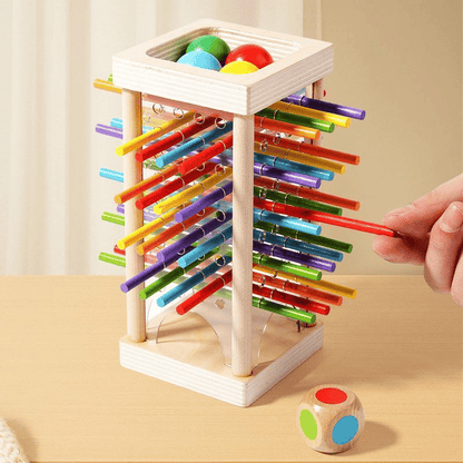 🔥Wooden Stick Game. Colorful Educational Toy for Cognitive Development & Focus Training. Includes Mixed Colors Sticks and one-level Puzzle