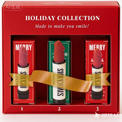 Cilifer®Merry Dickmas Funny Lipstick Holiday Collection – 12 Shades of Sassy. Long-Lasting. Paraben-Free Fun! 🎁